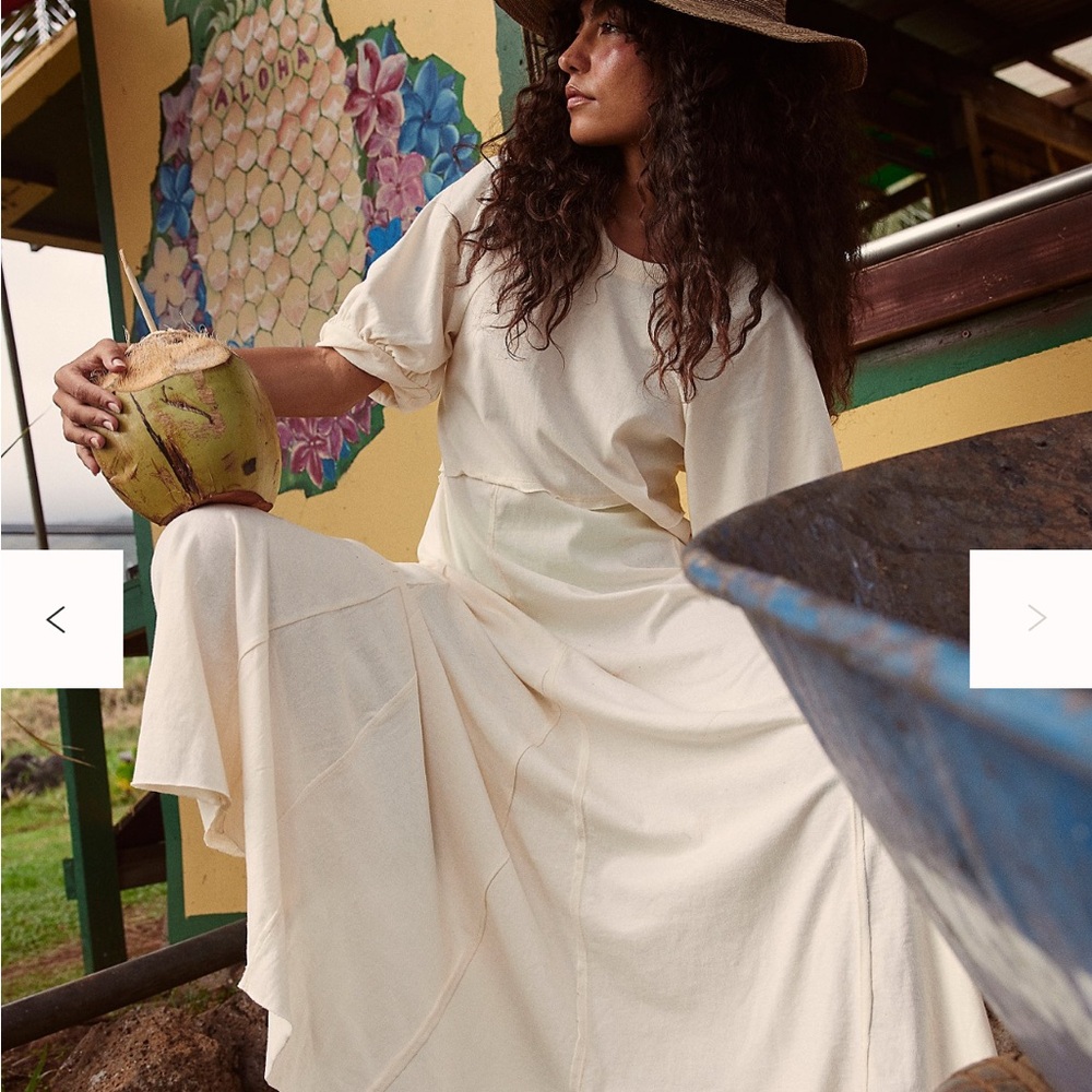 Free People Brentwood Cream Maxi Dress